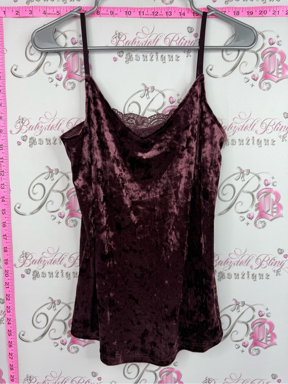 Kismet Velvet Lace Cami in Deep Plum